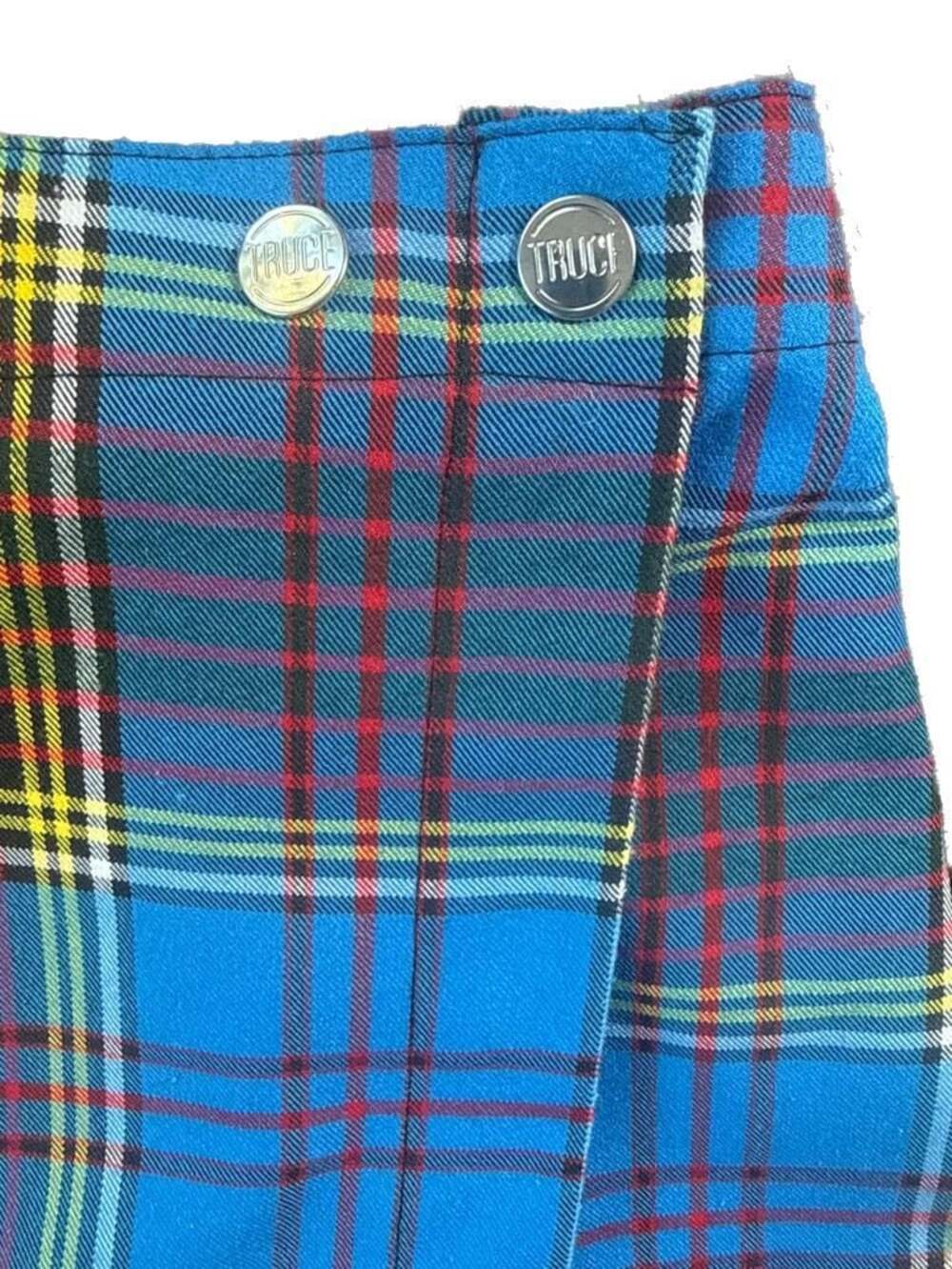 Truce Blue and Red Plaid Tartan Wrap Skort Decorative Snaps, Girls 16 - Picture 6 of 6